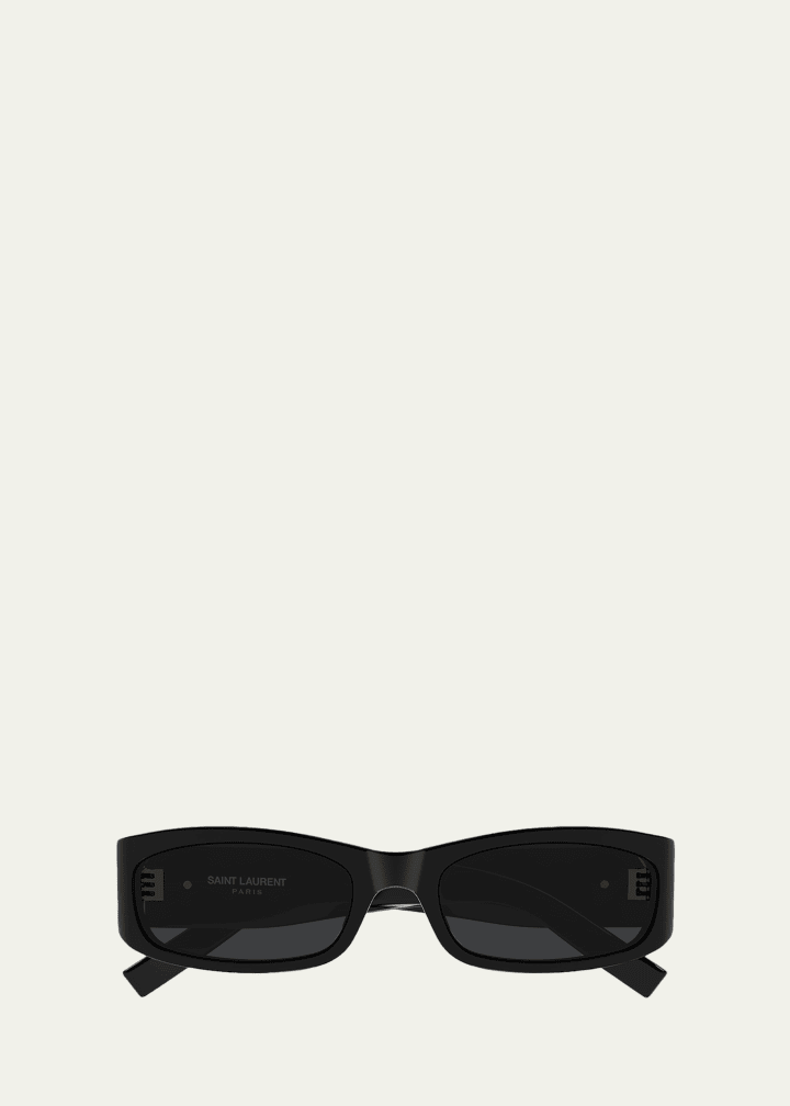 Ysl 55mm Acetate Rectangular Sunglasses
