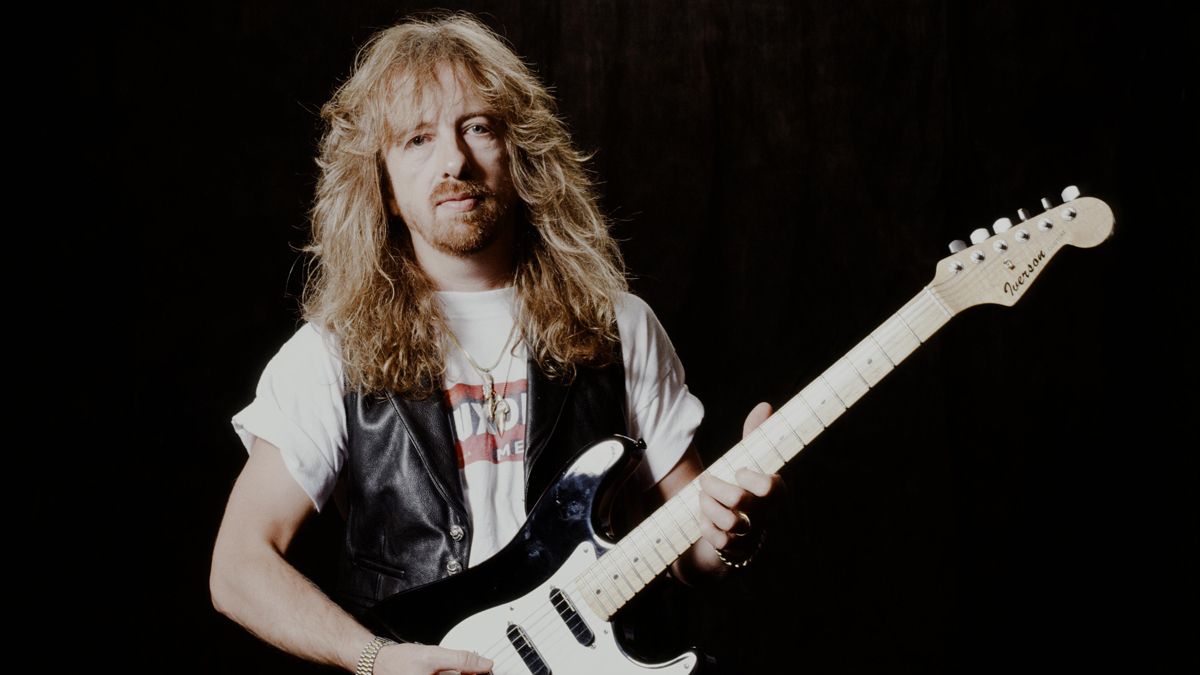 Brad Whitford Aerosmith in photo session at a hotel, Tokyo, September 19, 1990.