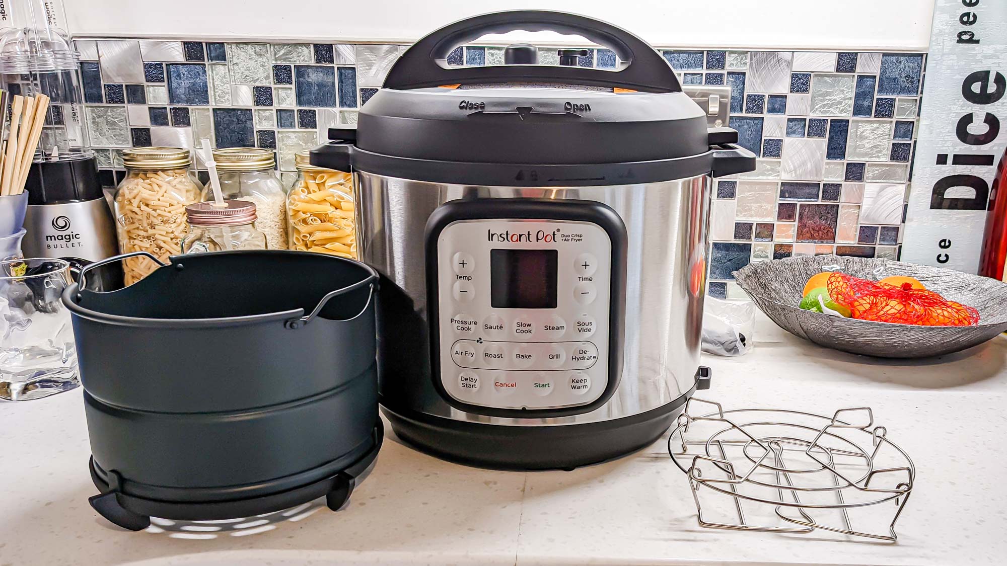 Instant Pot Duo Crisp and Air Fryer with basket and rack
