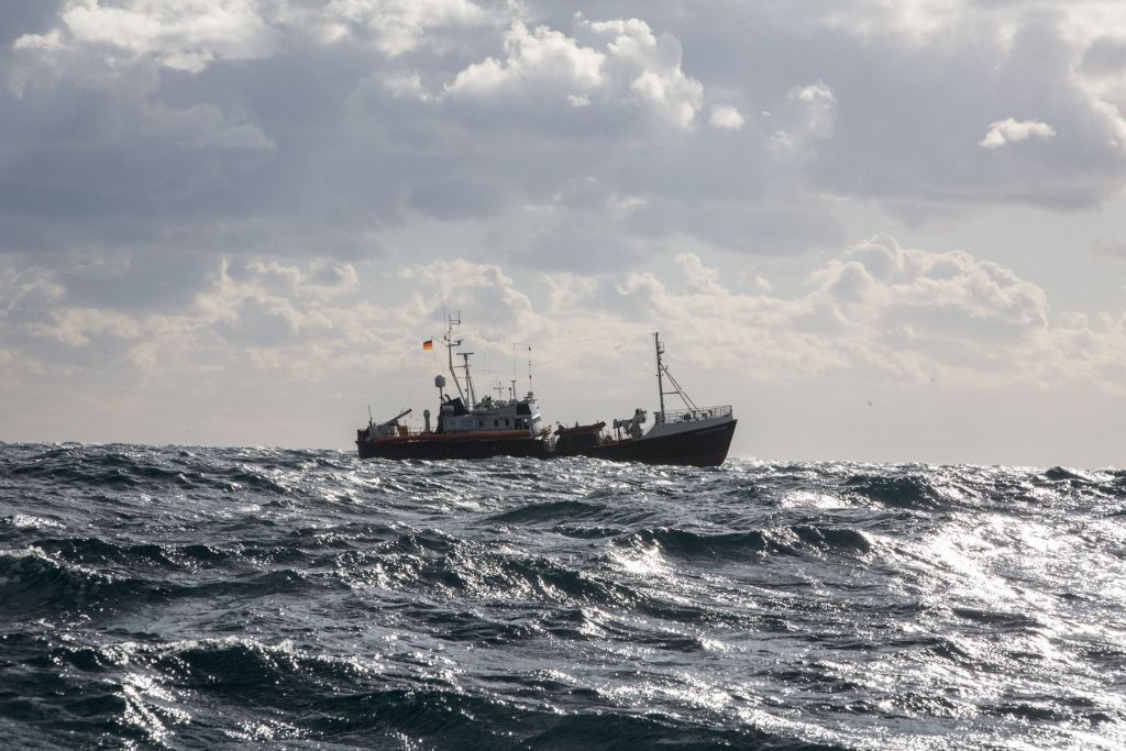 Boats carrying migrants in the Mediterranean