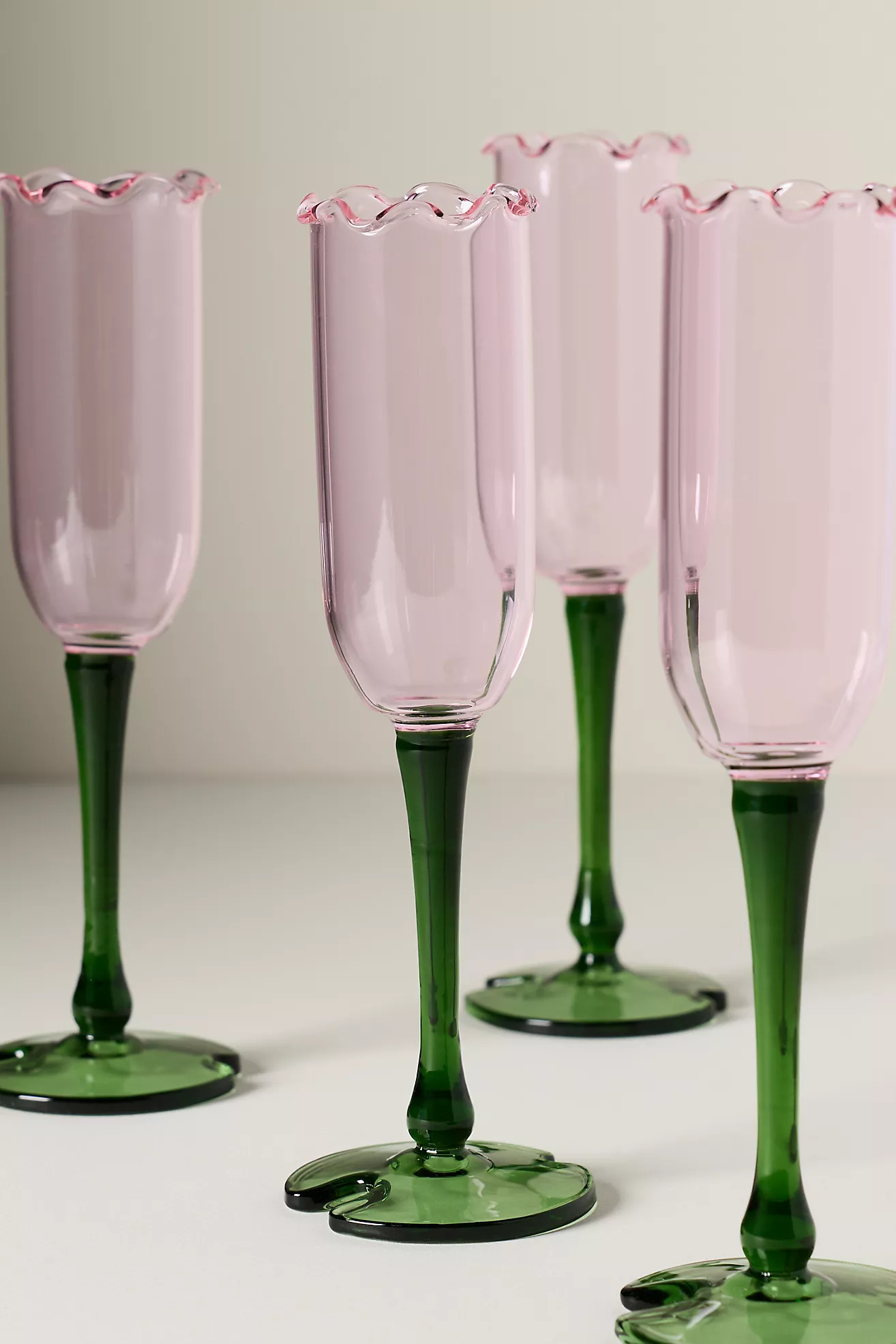 Lilypad Flute Glasses, Set of 4