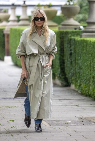 Sienna Miller wears trench coat from Victoria Beckham x Mango