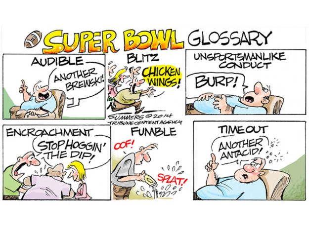 Editorial cartoon Super Bowl