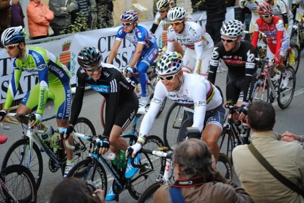 Thor Hushovd (Cervelo TestTeam) starts his first race as world champion