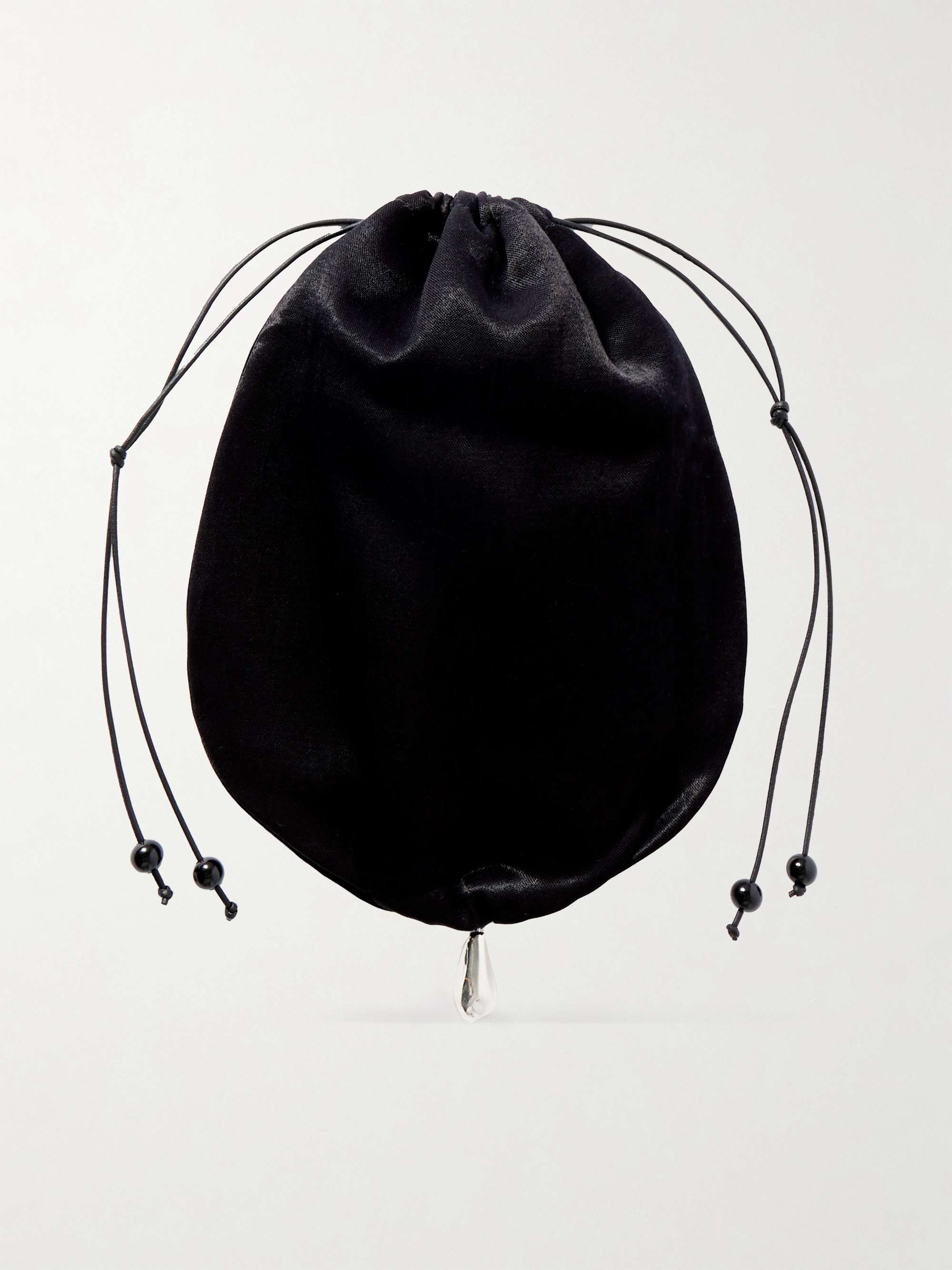 Teardrop Embellished Satin Pouch