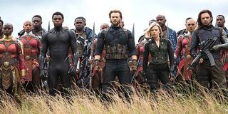 Black Panther, Captain America, Black Widow, Bucky, and the Avengers in Avengers: Infinity War for M