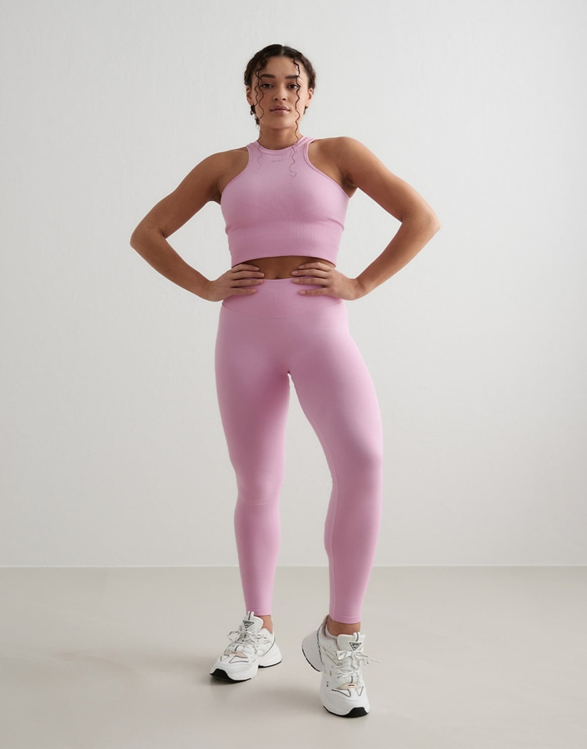 Aimn Cotton Candy Shape Seamless Tights in Pink