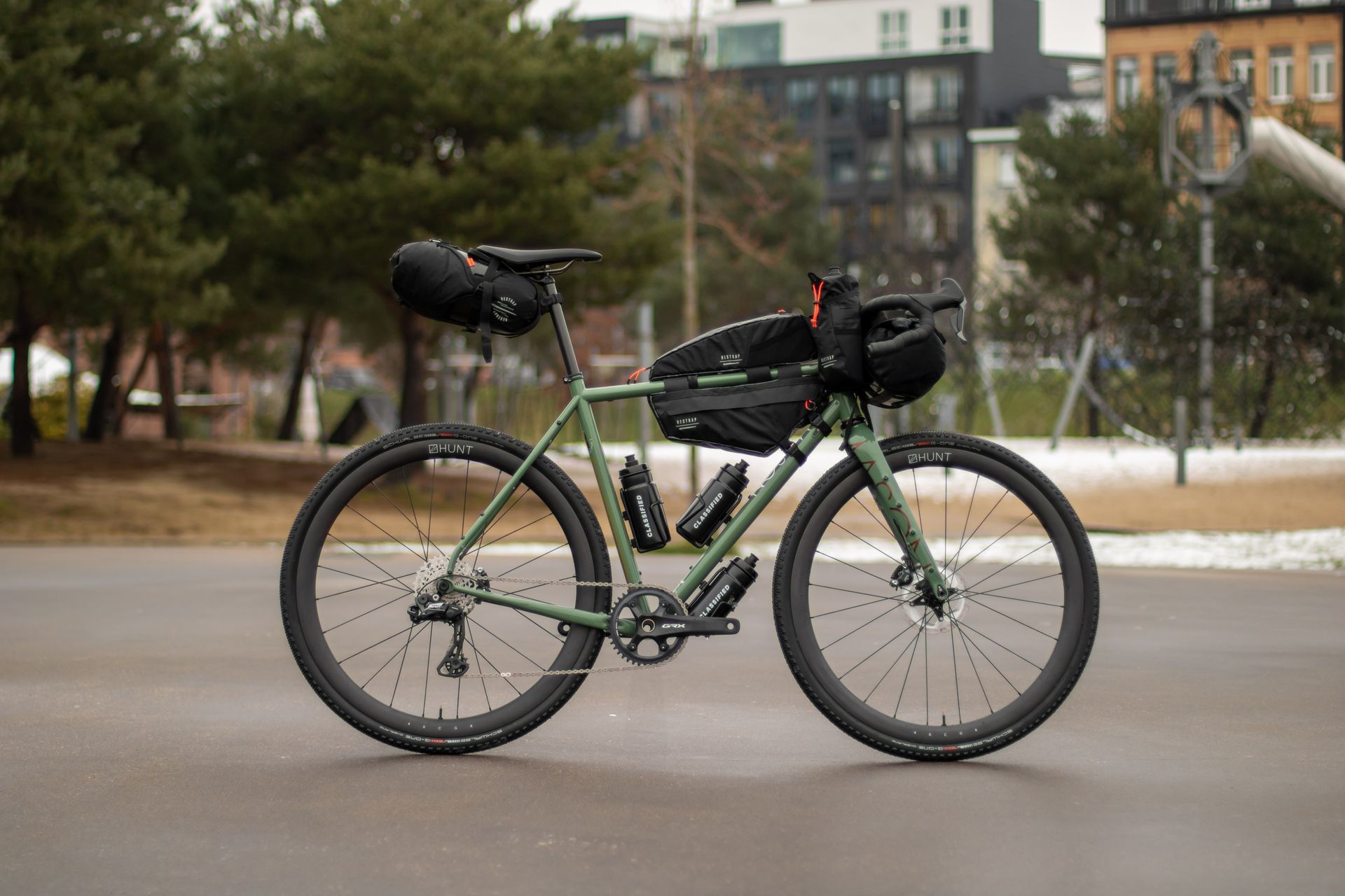 Mason Exposure adventure bike fitted with Hunt x Classified wheelset