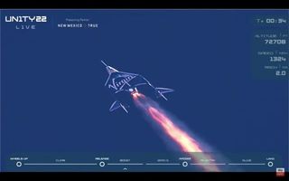 VSS Unity powers its way to suborbital space on July 11, 2021.