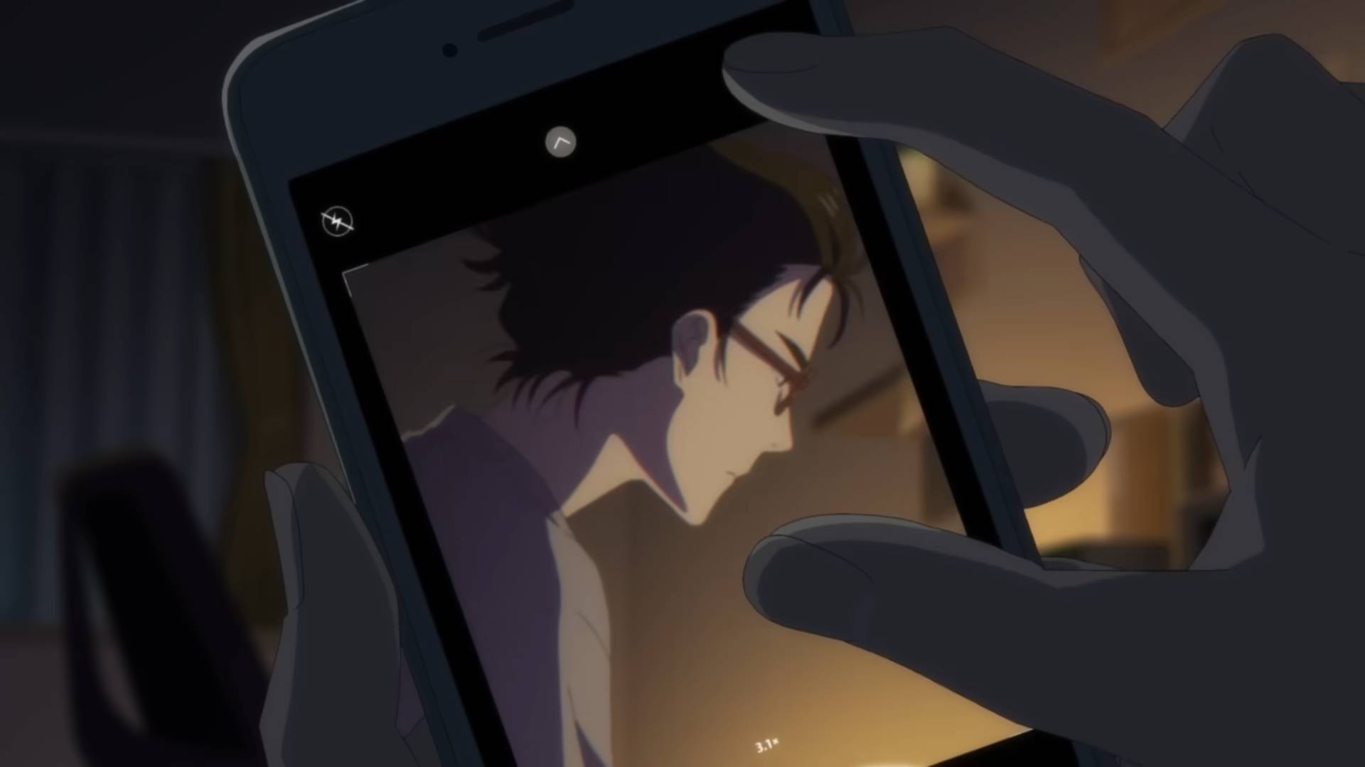 An image from the trailer for Journal with Witch featuring a character's photo being captured on a phone screen