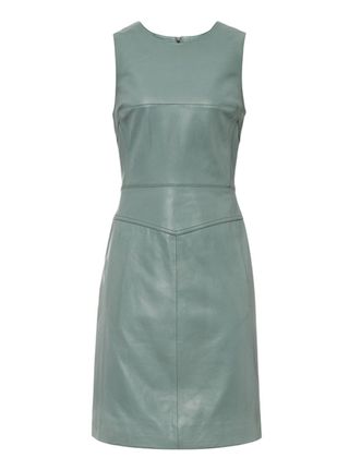 Reiss leather silver sage shift dress, £275