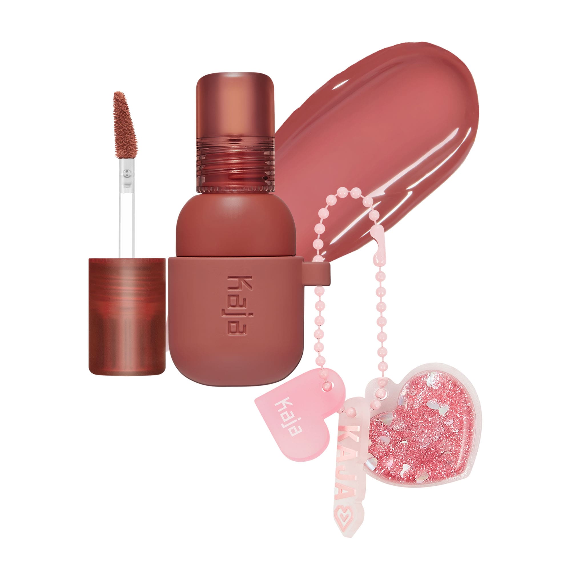 Jelly Charm Glazed Lip Stain & Blush With Keychain - 05 Peach Fizz