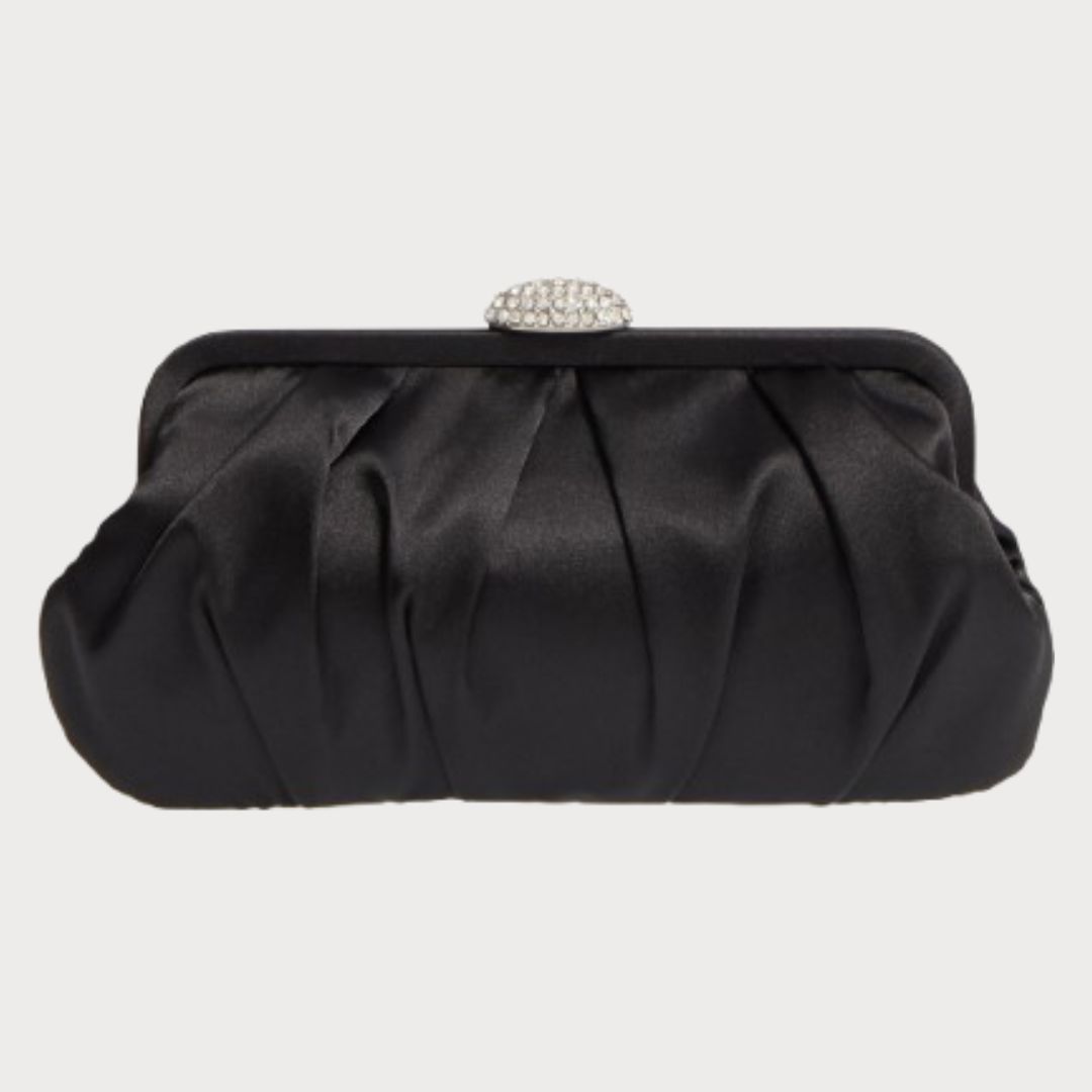Nina Concord Pleated Satin Frame Clutch