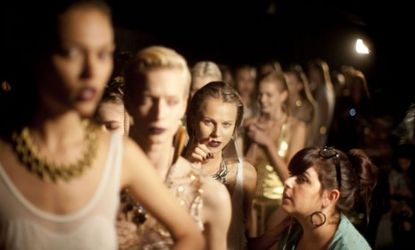 Models prepare backstage during the Tel Aviv Fashion Week: Israel is making efforts to ban the malnourished model look on the runway and in magazines.
