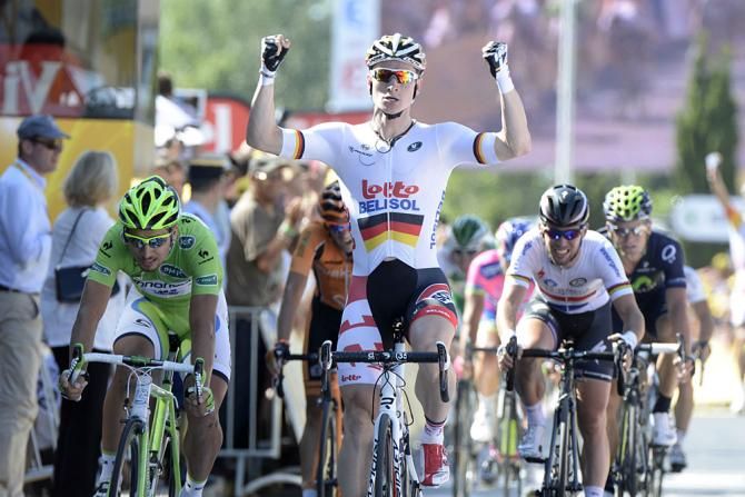 Andre Greipel (Lotto Belisol) celebrates victory