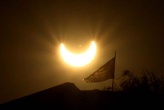 Annular solar eclipse and the Flag