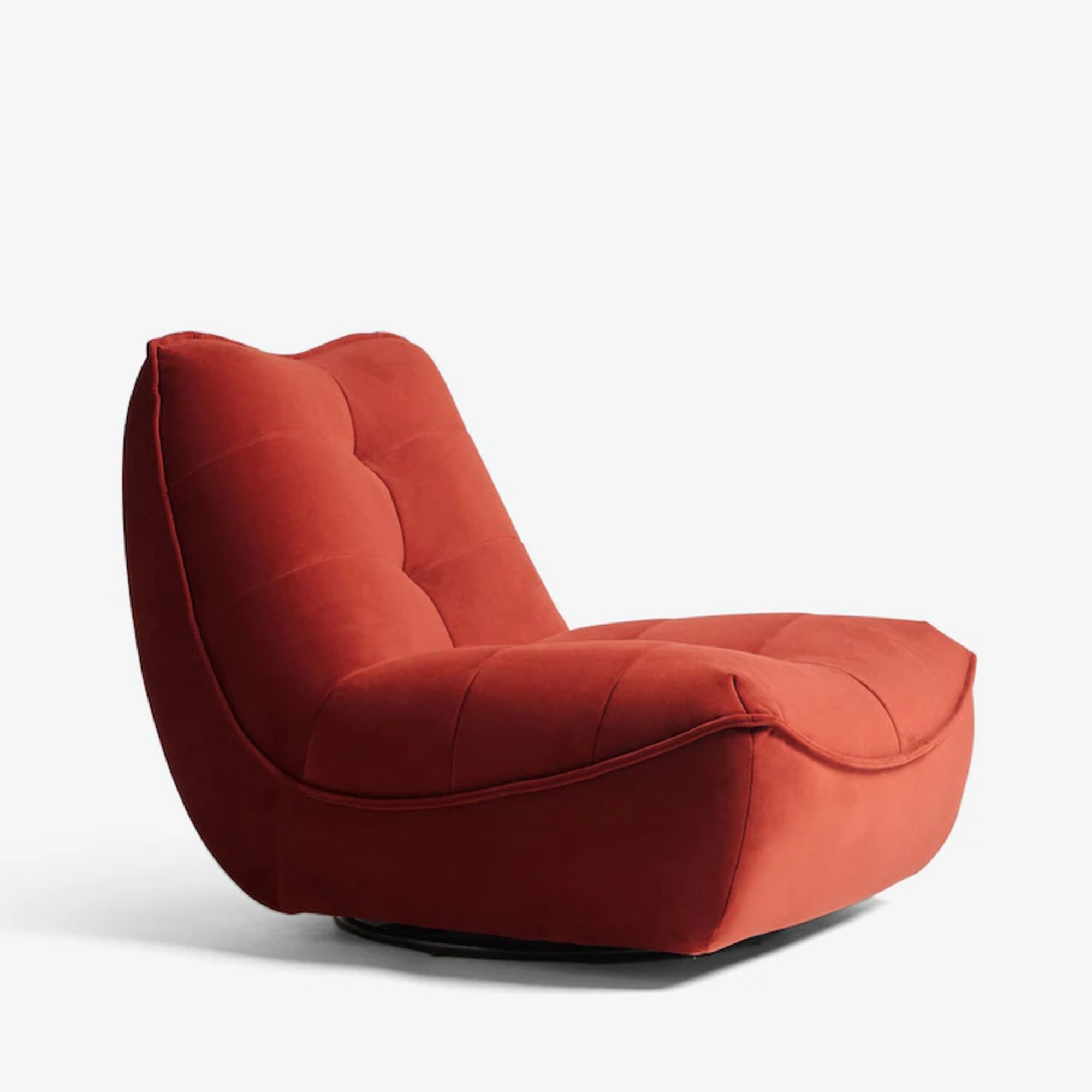 Next Soft Velvet Rust Brown Lucca Swivel Accent Chair