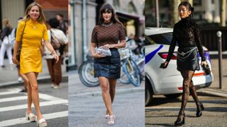 leather mini skirt street style