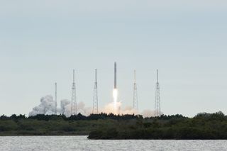 A SpaceX Falcon 9 rocket lifts off from Space Launch Complex 40 on Cape Canaveral Air Force Station in Florida at 10:10 a.m. EST, carrying a Dragon capsule filled with cargo to orbit. The SpaceX Dragon capsule is making its third trip to the International Space Station, following a demonstration flight in May 2012 and the first resupply mission in October 2012.