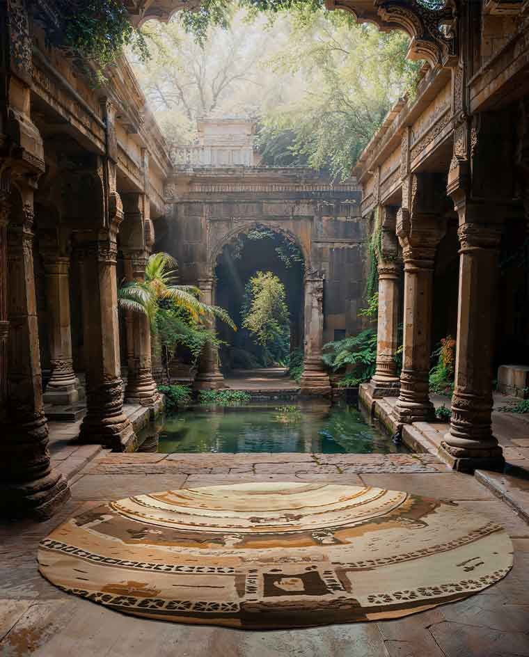 Indian Stepwells rugs by Shaliin Misra for cc-tapis