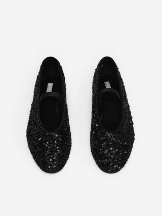 Sequin Mary Jane Flats