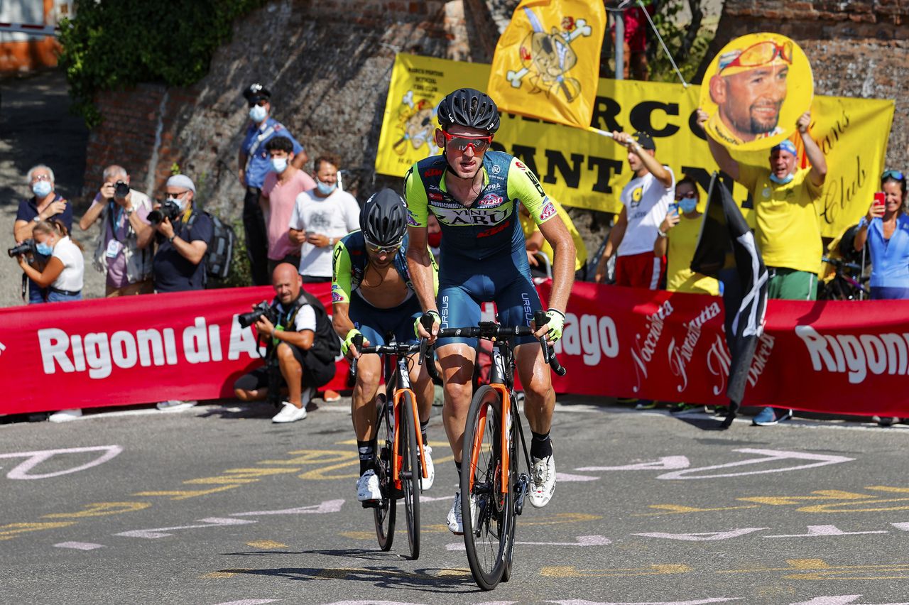 Giro dell Emilia 2020 103rd Edition Casalecchio di Reno San Luca 1997 km 18082020 Andrea Garosio ITA Vini Zabu KTM Giovanni Visconti ITA Vini Zabu KTM photo Luca BettiniBettiniPhoto2020