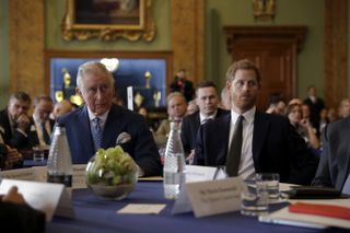 Prince Harry and Prince Charles, Prince of Wales attend the 'International Year of The Reef' 2018 meeting