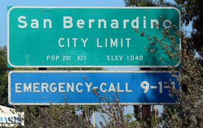San Bernardino City Limit sign.