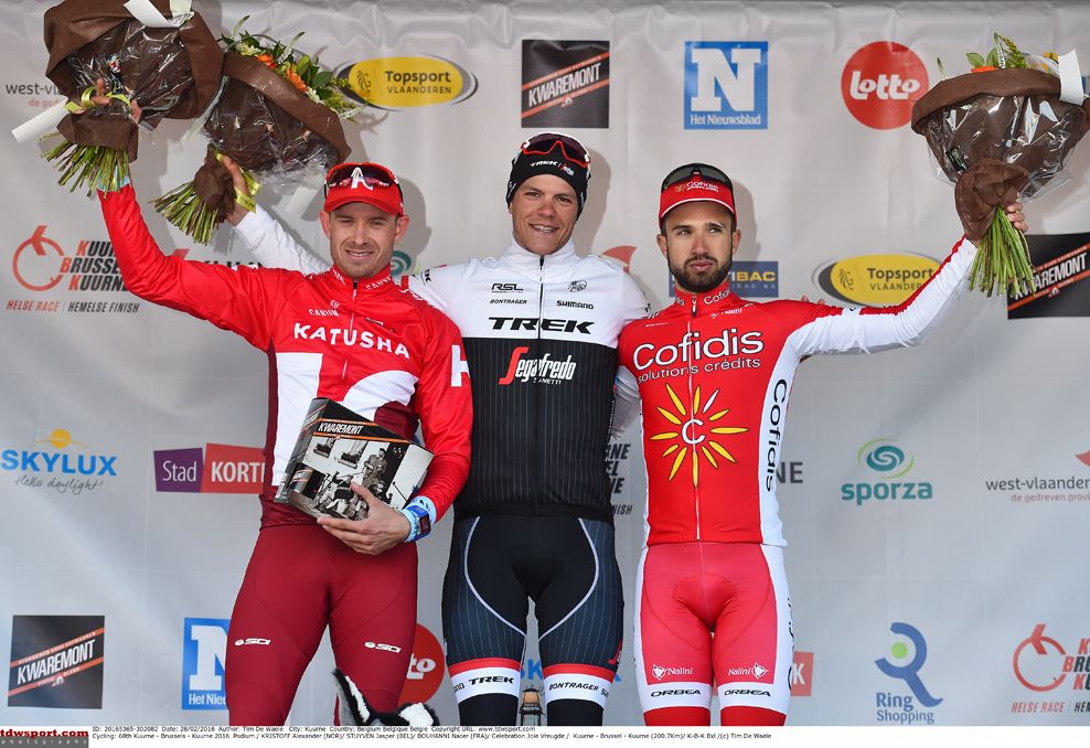 The Kuurne-Brussel-Kuurne podium in 2016
