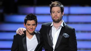 David Cook and David Archuleta on stage at the 'American Idol' Season 7 Grand Final