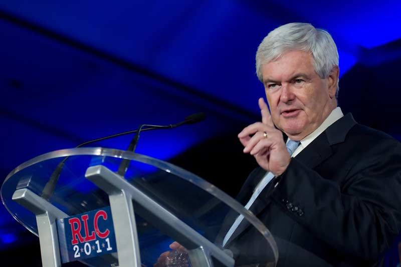 Presidential candidate Newt Gingrich addresses the Republican Leadership Conference on June 16, 2011 at the Hilton Riverside New Orleans.