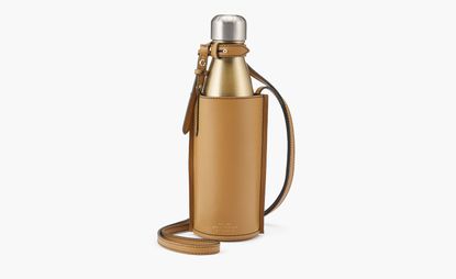 Leather water bottle holder, by Smythson and S’well