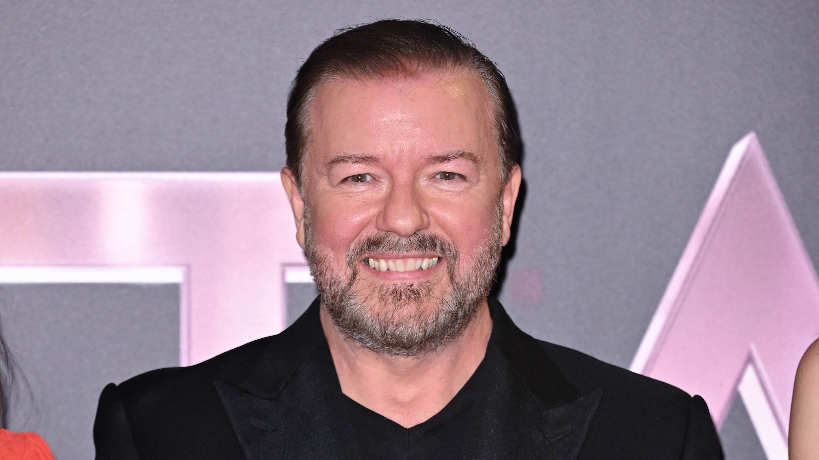 Ricky Gervais with the Comedy Award for 'After Life' in the winners' room at the National Television Awards 2022 at OVO Arena Wembley on October 13, 2022 in London, England. 