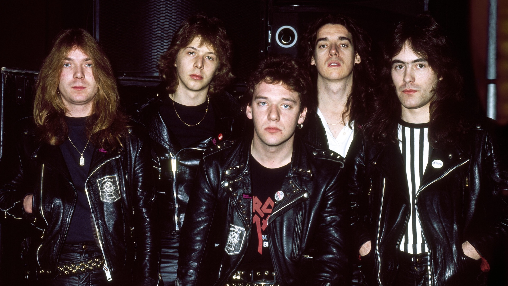 Iron Maiden's 1980 line-up: Dave Murray, Clive Burr, Paul Di'Anno, Dennis Stratton, Steve Harris