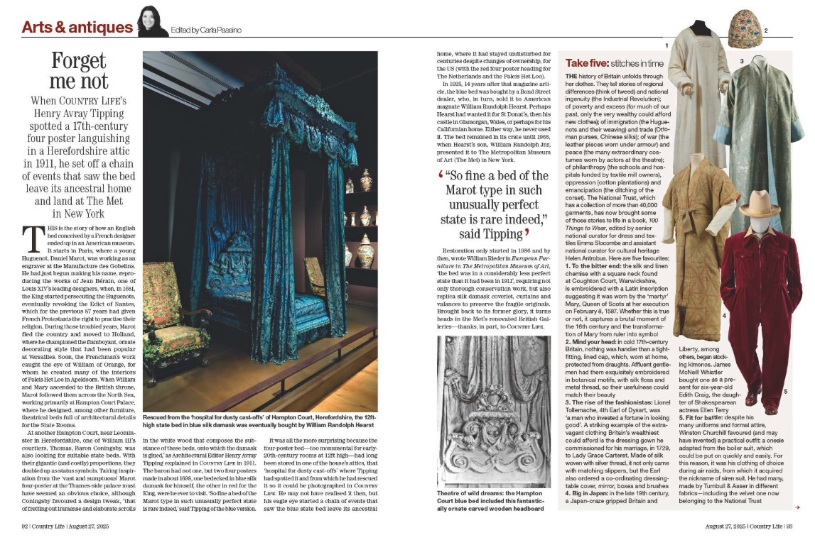 Magazine spread from Country Life 27 August 2025