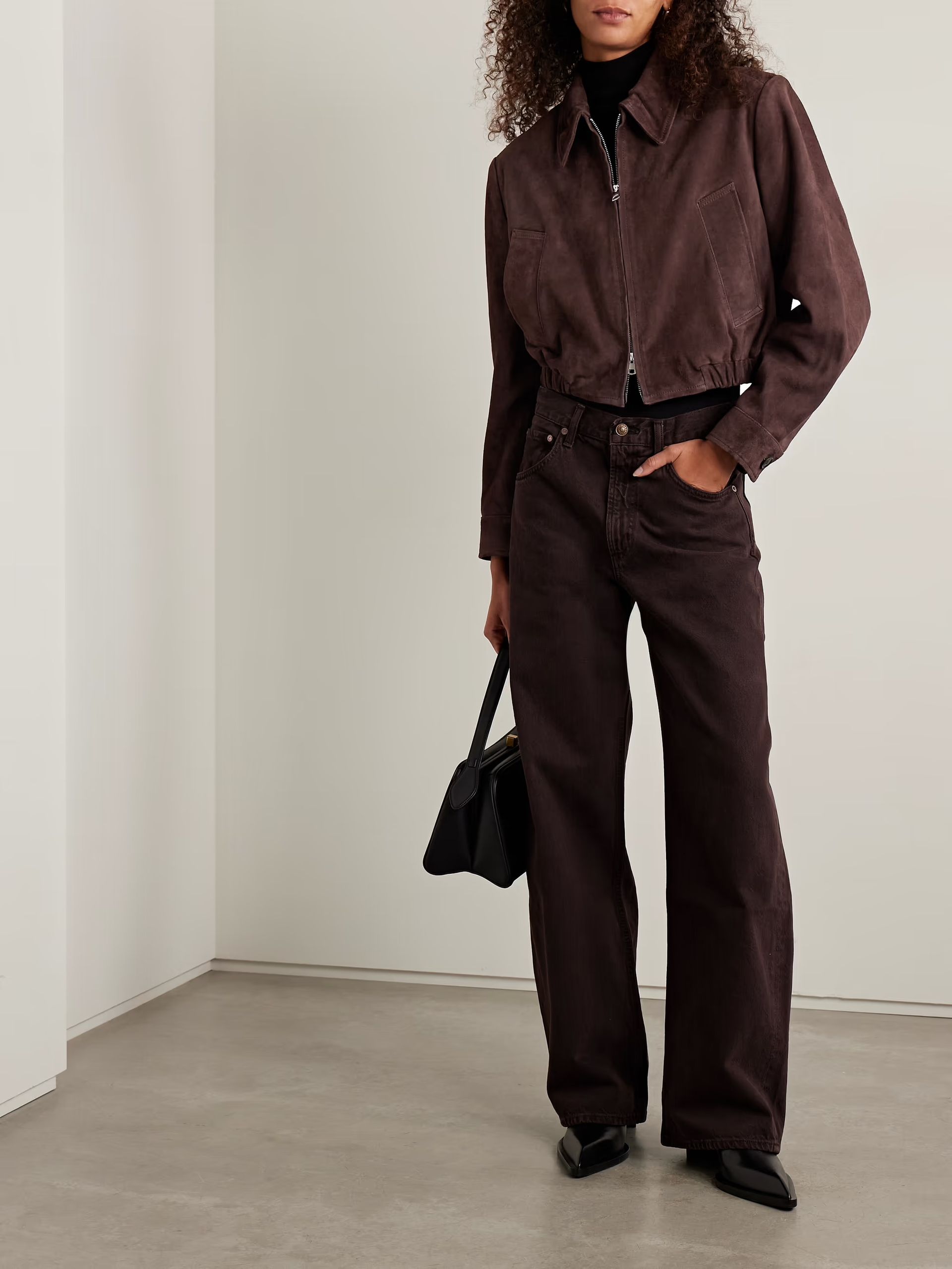 Agolde, Nahla Cropped Suede Jacket