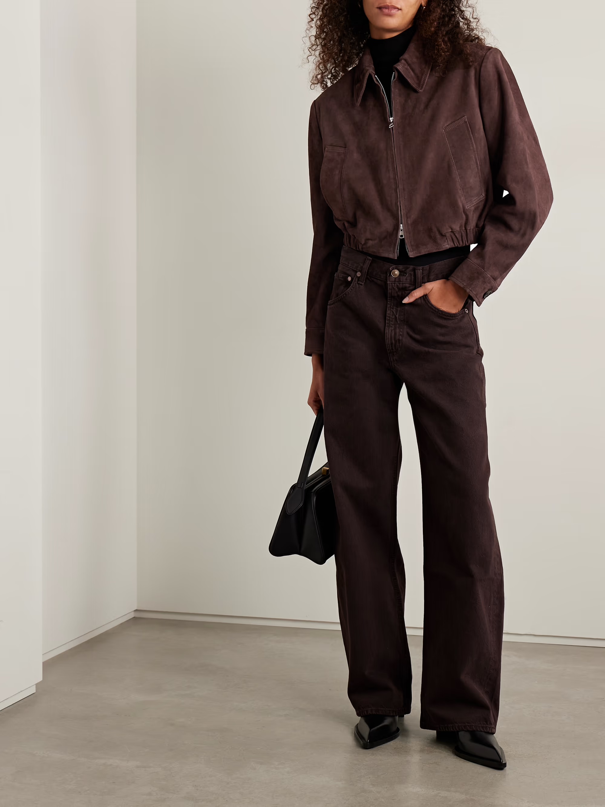 Agolde, Nahla Cropped Suede Jacket