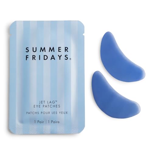 Summer Fridays Jet Lag Under Eye Patches - Hydrating &amp; Depuffing Hydrogel Eye Masks With Caffeine &amp; Peptides to Soothe &amp; Refresh the Undereye Area (6 Pairs)