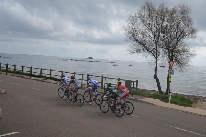 The breakaway enjoys the view from Corsica