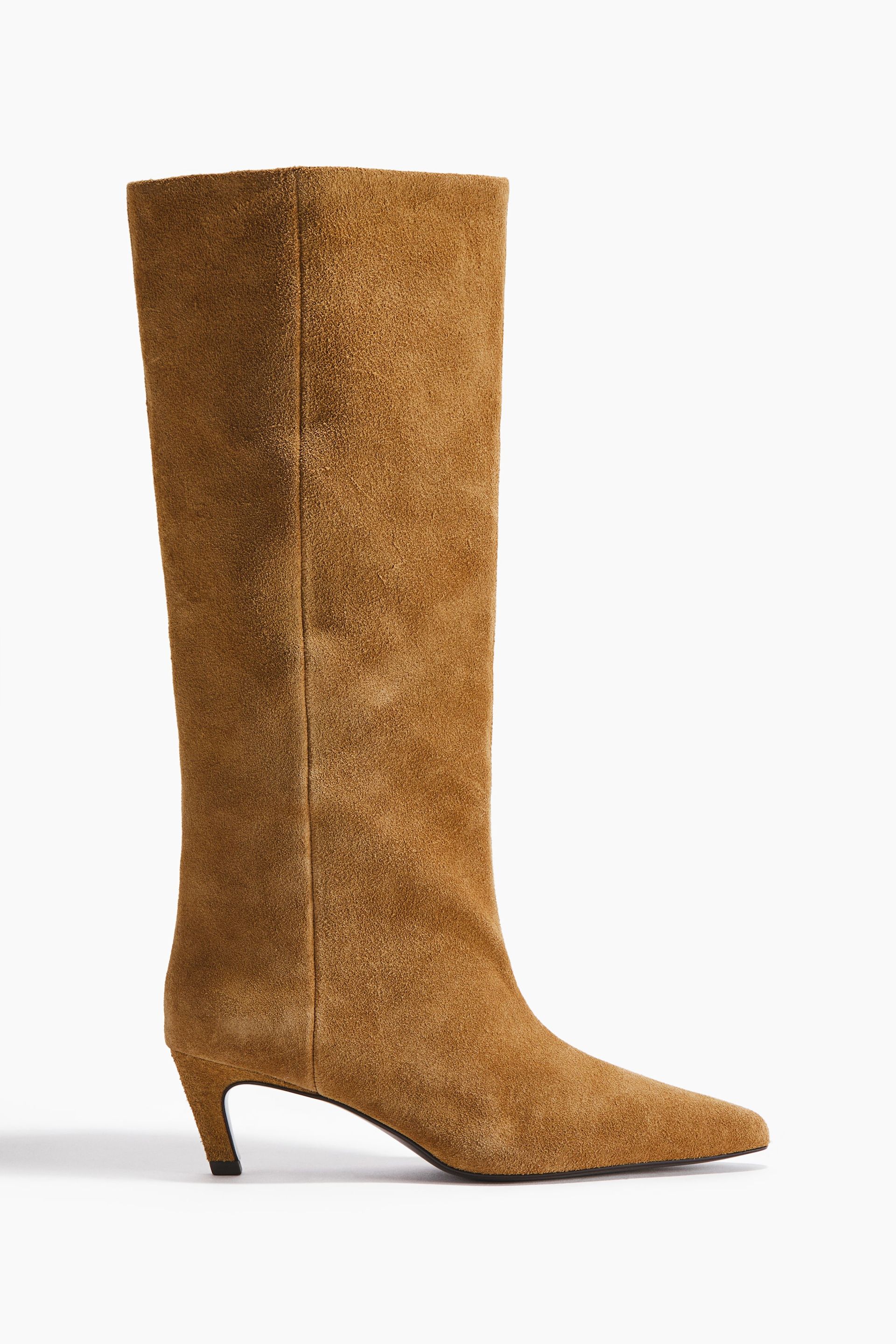 Knee-High Leather Boots - Dark Brown