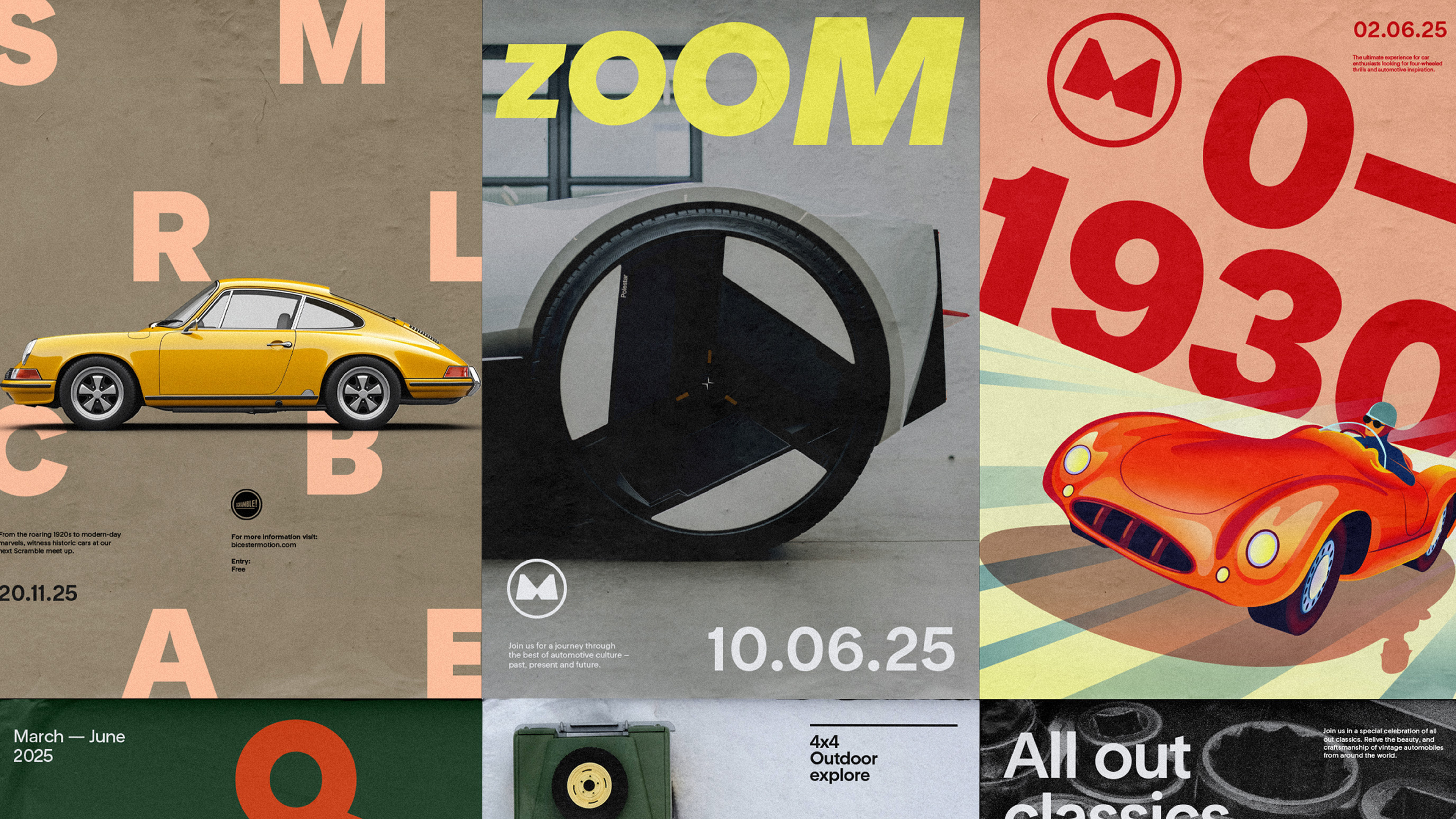 car advert with 'zoom' and 'scramble' written over it