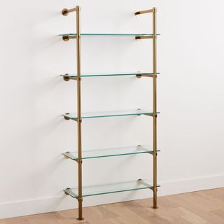 brass shelves from pottery barn