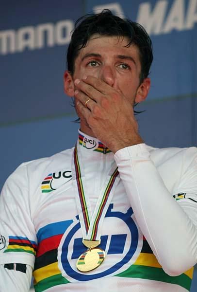 Fabian Cancellara (Switzerland) was emotional on the podium.