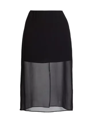 Vince, Sheer Silk-Blend Pencil Skirt