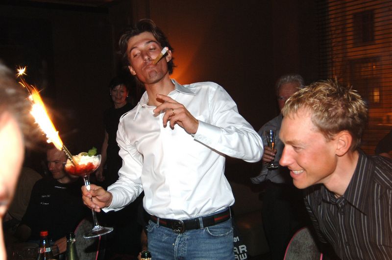 Party time for Fabian Cancellara and the team in 2006