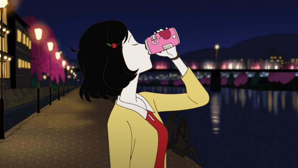 A still from the anime film Night Is Short, Walk on Girl