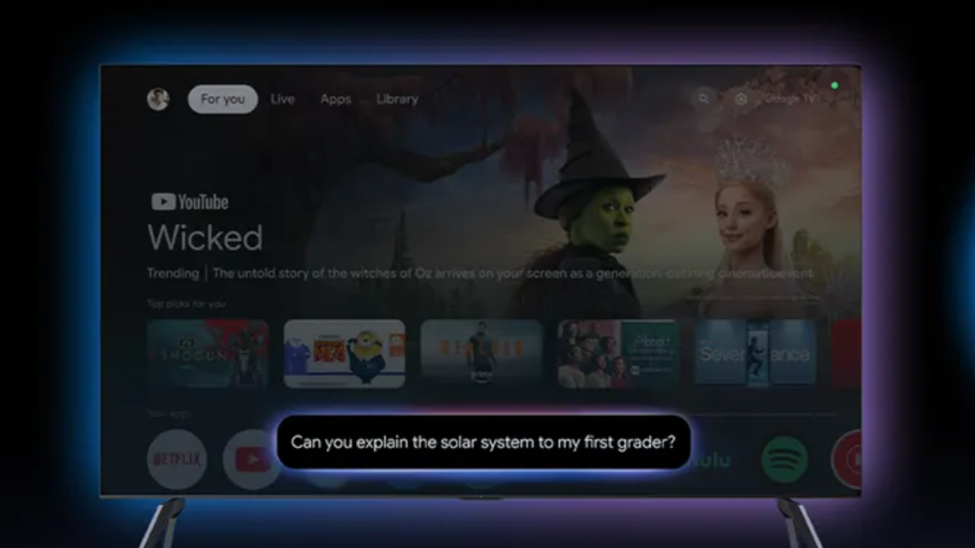 A Google TV device with support for Gemini 