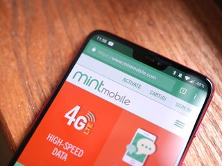 Mint Mobile website on a OnePlus 6