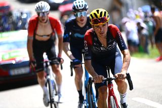 HAUTACAM FRANCE JULY 21 Thomas Pidcock of United Kingdom and Team INEOS Grenadiers competes during the 109th Tour de France 2022 Stage 18 a 1432km stage from Lourdes to Hautacam 1520m TDF2022 WorldTour on July 21 2022 in Hautacam France Photo by Tim de WaeleGetty Images