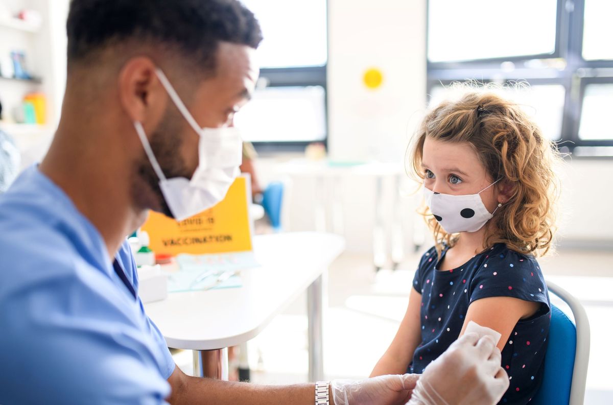 A child receiving a vaccine.